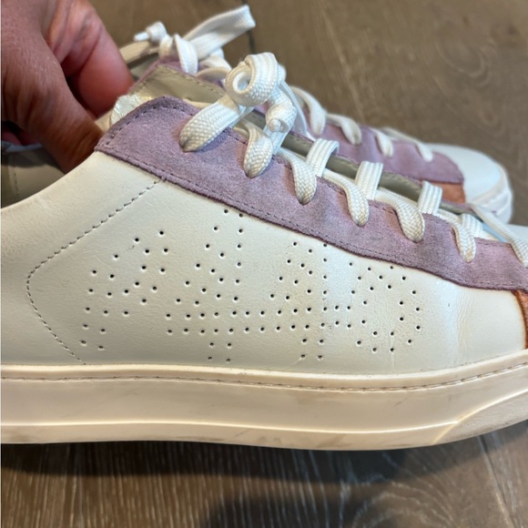 P448 Women's Sneakers in White, Lavender, and Gold - Picture 6 of 9